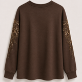 Sweat Ti.Amo De Felpa Oversize Lantejoulas Aplicadas