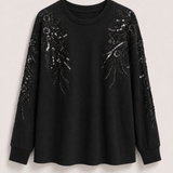 Sweat Ti.Amo De Felpa Oversize Lantejoulas Aplicadas