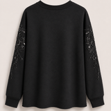 Sweat Ti.Amo De Felpa Oversize Lantejoulas Aplicadas