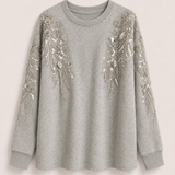 Sweat Ti.Amo De Felpa Oversize Lantejoulas Aplicadas