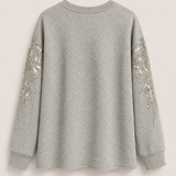Sweat Ti.Amo De Felpa Oversize Lantejoulas Aplicadas