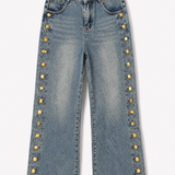 Calça Ti.Amo De Ganga Aplicação De Botões Dourados