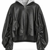 Bomber Ti.Amo De Pele Sinética Com Efeito Duplo