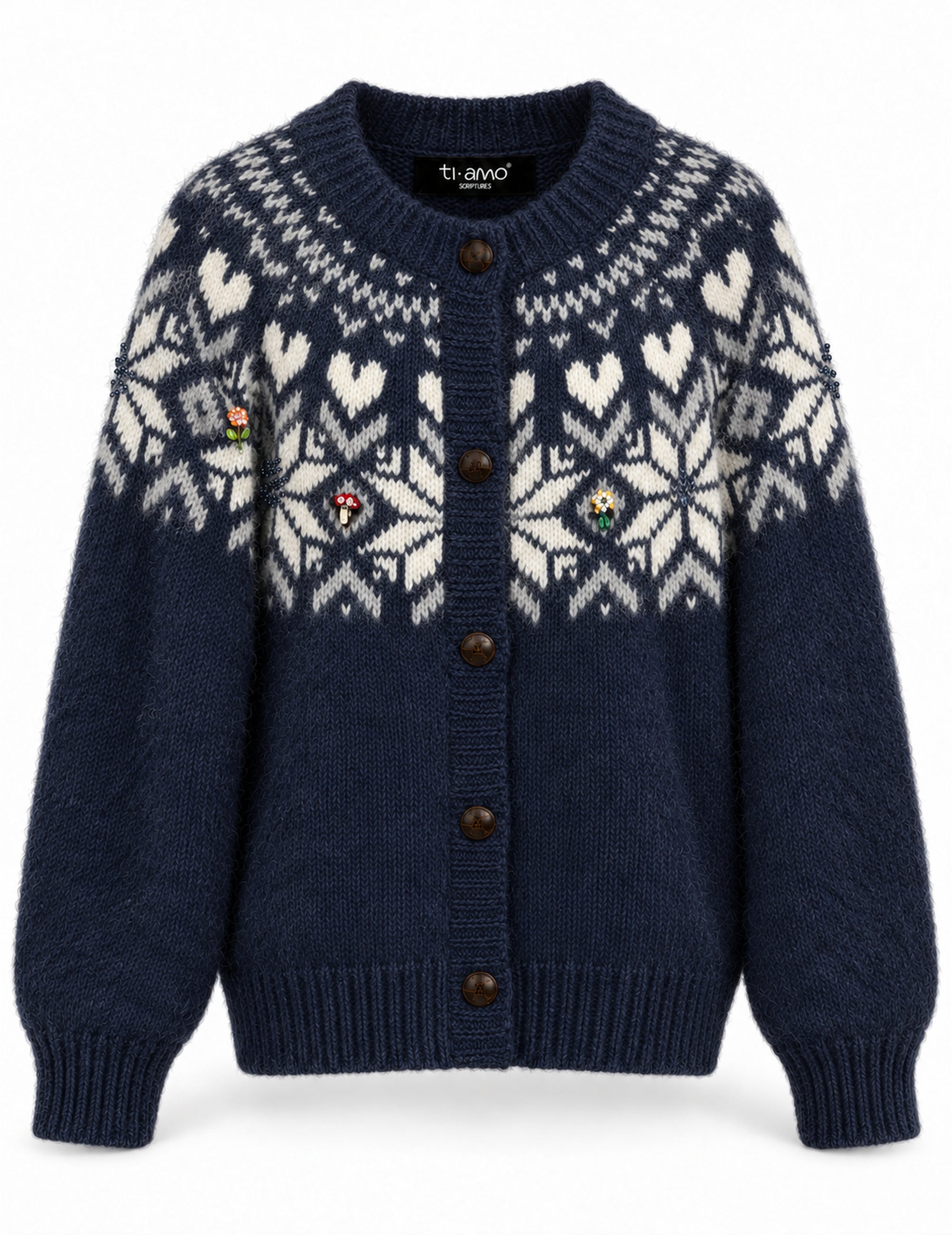 Ti.Amo Wool Blend Knit Cardigan