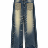 Calça Ti.Amo Wide Leg De Ganga Efeito Invertido