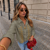 Camisa Ti.Amo Detalhes Dourados Motivos Militar