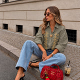 Camisa Ti.Amo Detalhes Dourados Motivos Militar