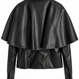 Casaco Ti.Amo Cropped Oversize De Pele Sintética