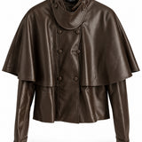 Casaco Ti.Amo Cropped Oversize De Pele Sintética
