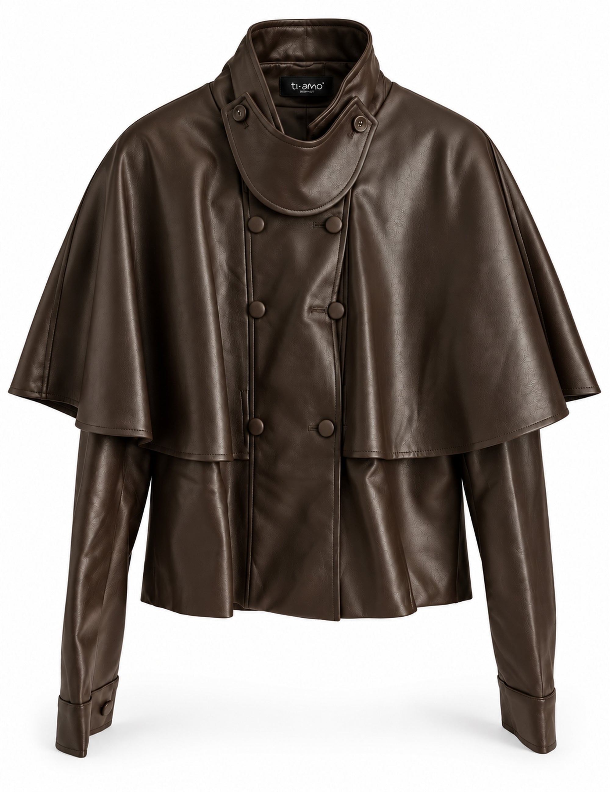 Casaco Ti.Amo Cropped Oversize De Pele Sintética