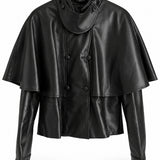 Casaco Ti.Amo Cropped Oversize De Pele Sintética