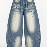 Jeans Ballon com Ilhós