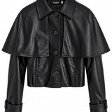 Casaco Ti.Amo Cropped Oversize Efeito Pele