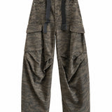 Calça Ti.Amo Wide Leg De Ganga Camuflado Com Efeito Texturado