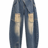 Calça Ti.Amo De Ganga Balloon Efeito Invertido Rasgos Oversize