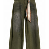 Calça Ti.Amo Wide Leg De Ganga C/Lenço