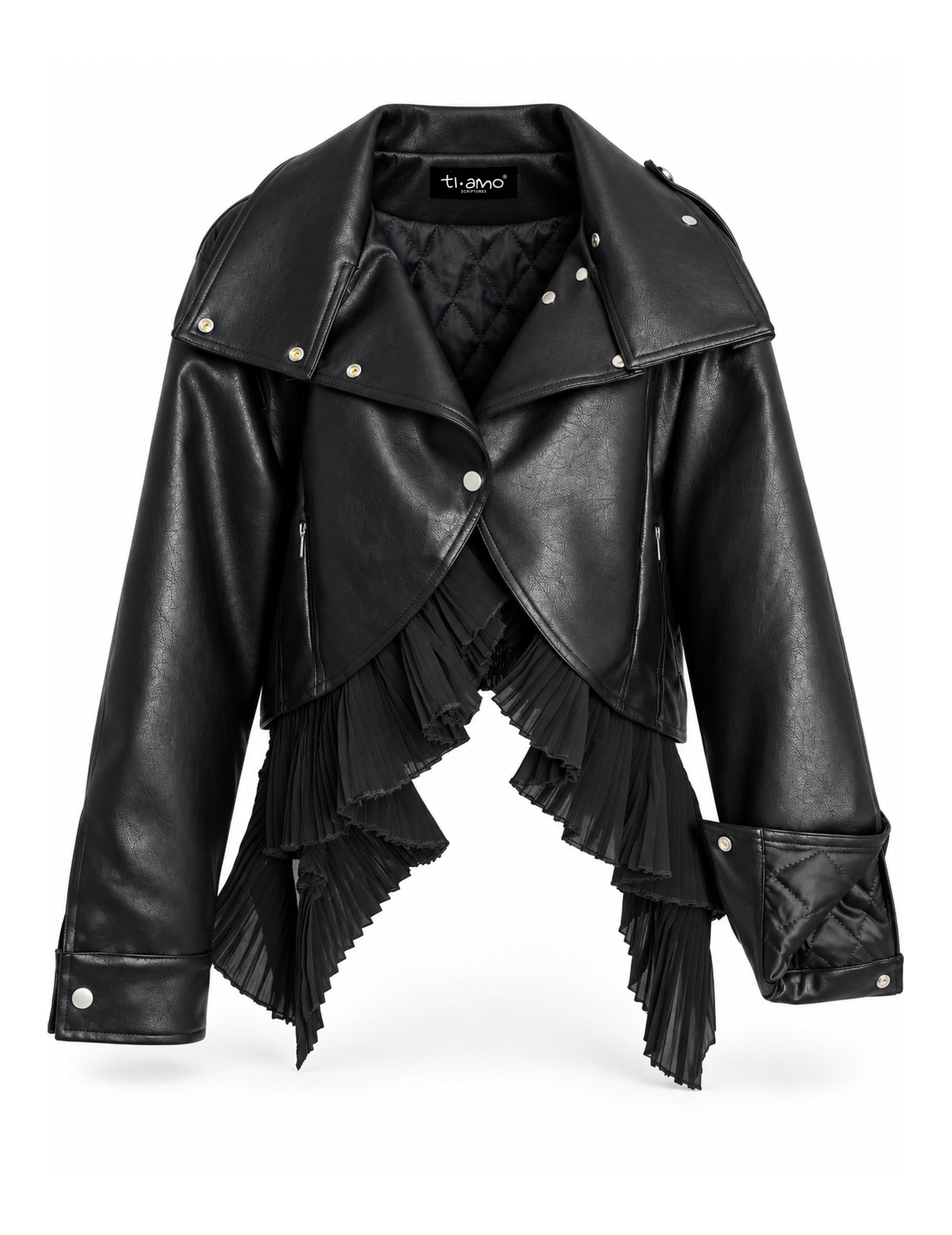 Biker Ti.Amo Cruzado Detalhe Plissado