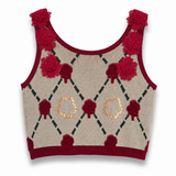 Top Ti.Amo Cropped De Malha Bordado Detalhado