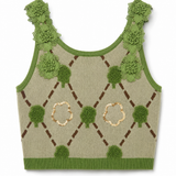 Top Ti.Amo Cropped De Malha Bordado Detalhado