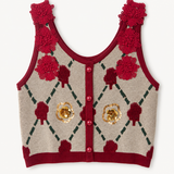 Top Ti.Amo Cropped De Malha Bordado Detalhado
