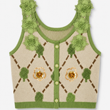 Top Ti.Amo Cropped De Malha Bordado Detalhado