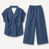Twinset Ti.Amo Camisa Com Efeito Laço + Calça