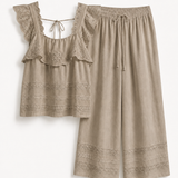 Twinset Ti.Amo Top Bordado Perfurado + Calça