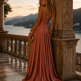 Vestido Glamour Decote Drapeado Tipo Nó