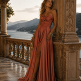Vestido Glamour Decote Drapeado Tipo Nó