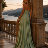 Vestido Glamour Decote Drapeado Tipo Nó