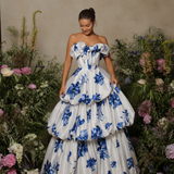 Vestido Longo Glamour Corpete Estruturado Efeito Folho