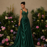 Vestido Longo Glamour Decote Bordado Missangas