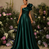 Vestido Longo Glamour Decote Folho Drapeado