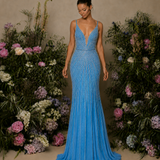 Vestido Longo Glamour Strass Bidimensional Com Abertura Lateral