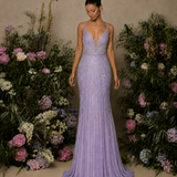 Vestido Longo Glamour Strass Bidimensional Com Abertura Lateral