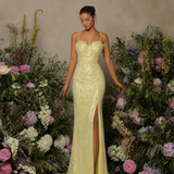 Vestido Longo Off Shoulder Lantejoulas Decote Drapeado