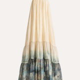 Vestido Ti.Amo Longo Halter Barra Com Estampado Degradê