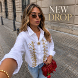 Camisa Ti.Amo Detalhes Dourados Motivos Militar