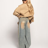 Calça Ti.Amo De Ganga Wide Leg Efeito Enferrujado