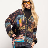 Casaco Ti.Amo De Malha Mistura De lã  Apontamento Nervuras Efeito Velu