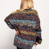 Casaco Ti.Amo De Malha Mistura De lã  Apontamento Nervuras Efeito Velu