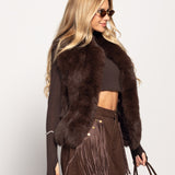 Colete Ti.Amo De Pêlo Natural De Raposa