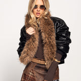 Casaco Ti.Amo De Pele Sintética Com Pêlo Removível