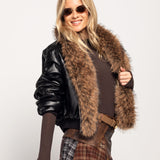 Casaco Ti.Amo De Pele Sintética Com Pêlo Removível