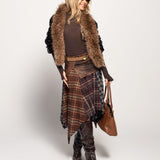 Saia Ti.Amo De Pele Sintética Com Mistura De Tecido