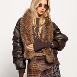 Casaco Ti.Amo De Pele Sintética Com Pêlo Removível