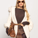 Casaco Ti.Amo De Malha Mistura De Lã Pêlo Natural