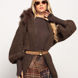 Casaco Ti.Amo De Malha Mistura De Lã Pêlo Natural