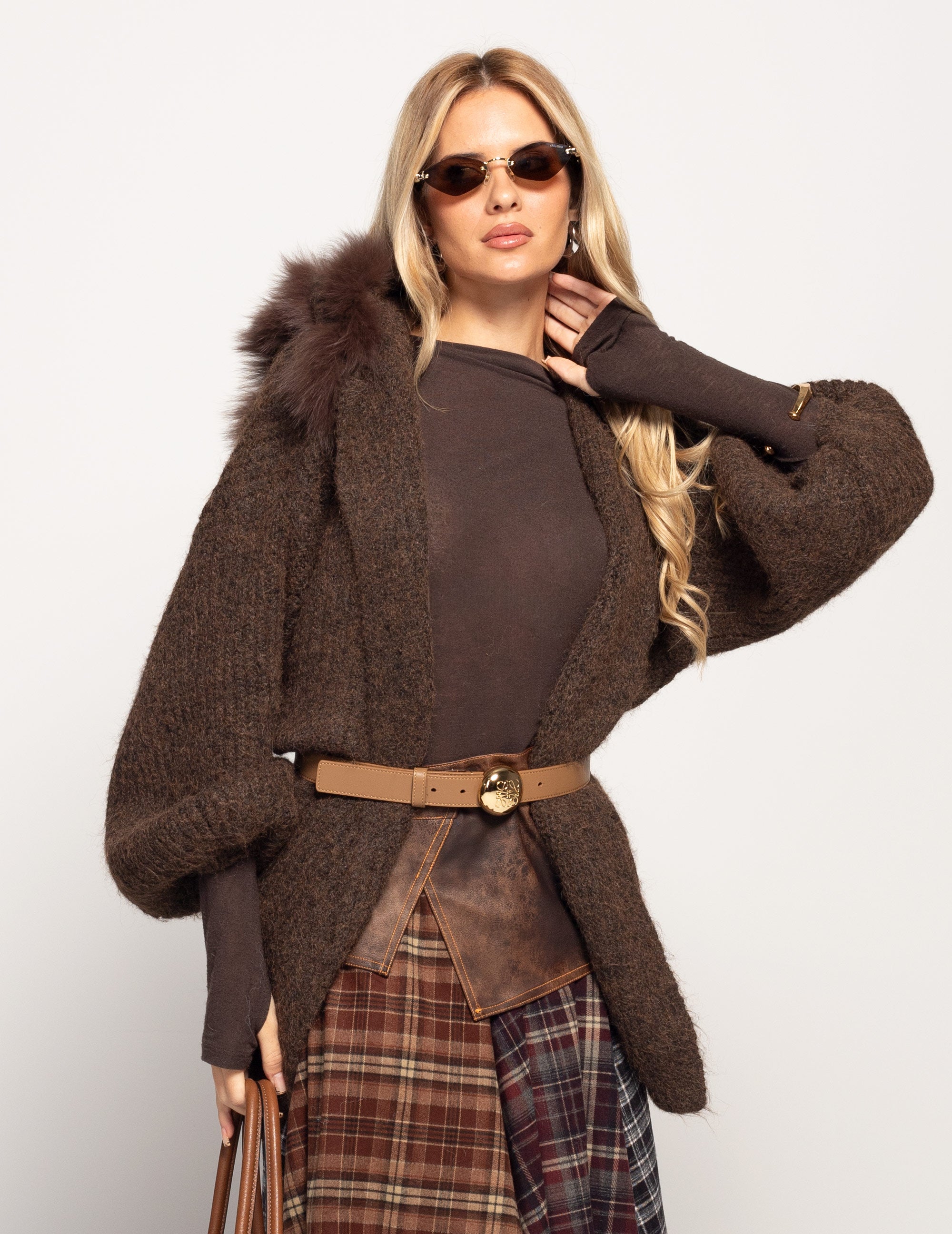 Casaco Ti.Amo De Malha Mistura De Lã Pêlo Natural