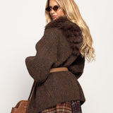 Casaco Ti.Amo De Malha Mistura De Lã Pêlo Natural